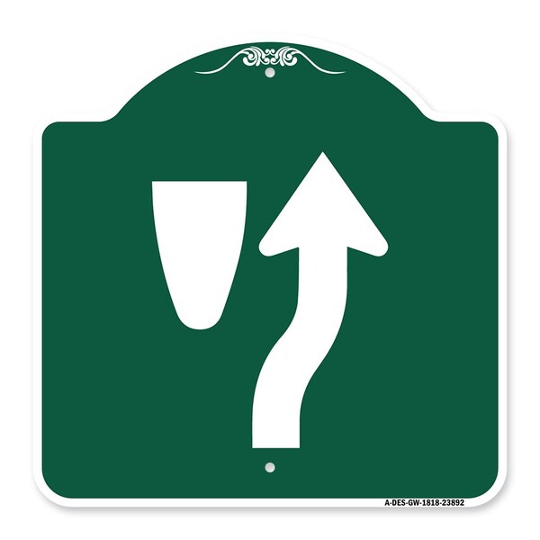Signmission Designer Series Keep Right Graphic Only, Green & White Aluminum Sign, 18" x 18", GW-1818-23892 A-DES-GW-1818-23892 - main